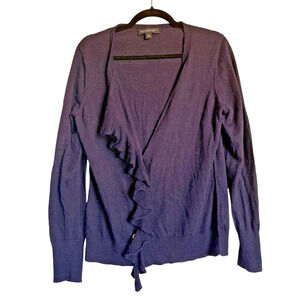 Banana Republic Sx Xl‎ Wool Alpaca Blend Cardigan Ruffle Office Preppy